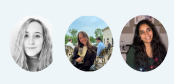 3 runde billeder af piger